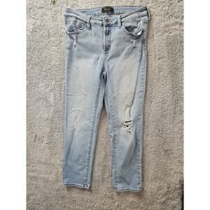 Rachel Roy Denim Kindness Mid-Rise‎ Girlfriend Straight Leg Jeans Distressed 10